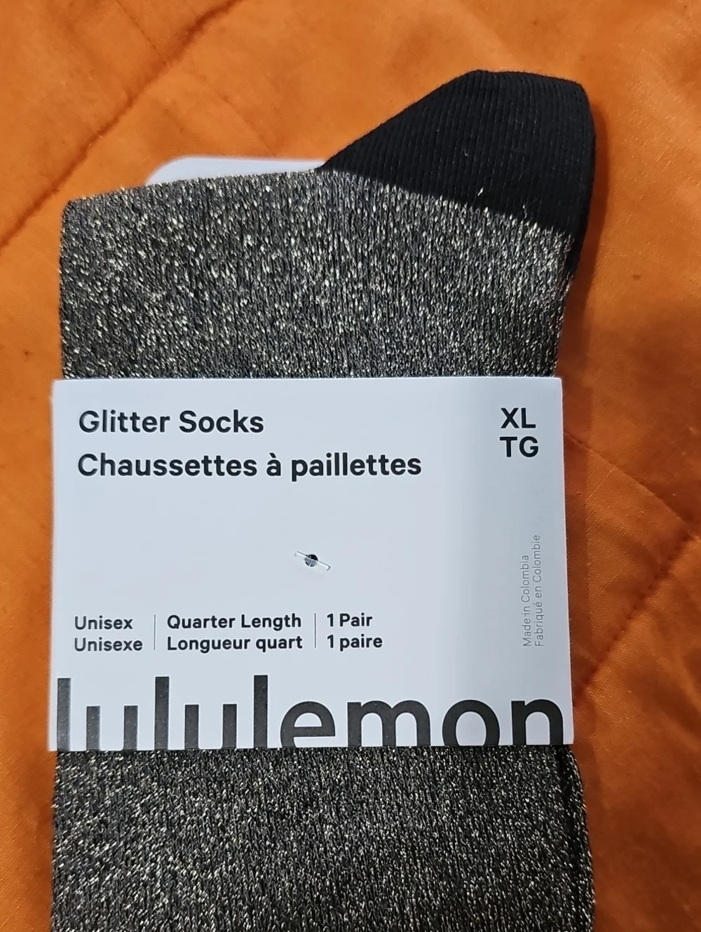 lululemon athletica Silver Glitter Quarter-Length Socks